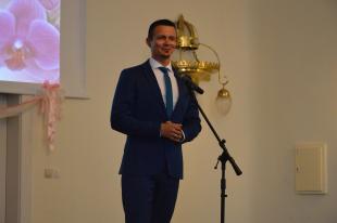 Janiczak Dávid, Ózd város polgármestere beszédet mond.