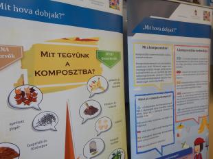A fenntarthatóságról szóló plakátok a Bolyky Tamás Általános Iskola tantermében.