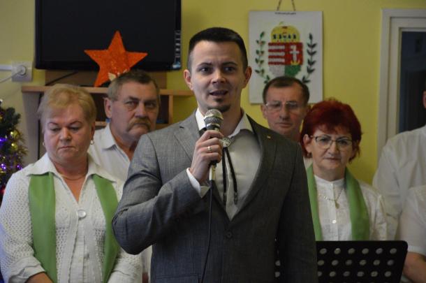 Janiczak Dávid, Ózd város polgármestere beszédet mond.