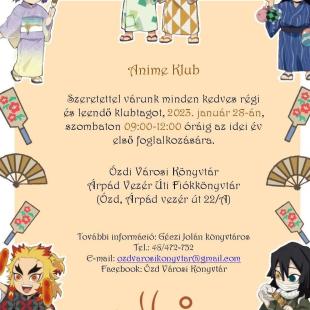 Az Anime Klub plakátja.