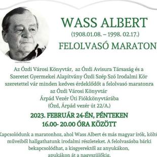 A Wass Albert Felolvasó Maraton plakátja.