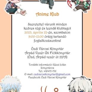 Az Anime Klub plakátja.