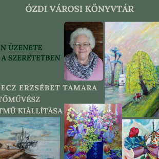 Rubecz Erzsébet Tamara festőművész életmű kiállításának plakátja.