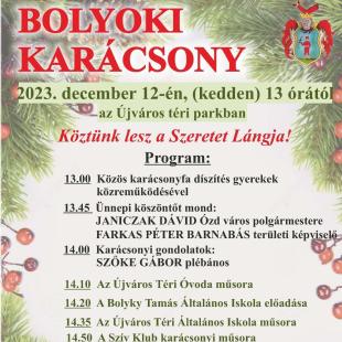 A Bolyoki Karácsony plakátja.