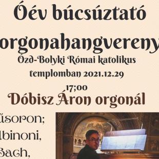 Dóbisz Áron orgonakoncertet ad a bolyoki templomban
