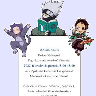 Az anime klub plakátja