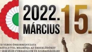A 2022. március 15-i városi ünnepség programja.