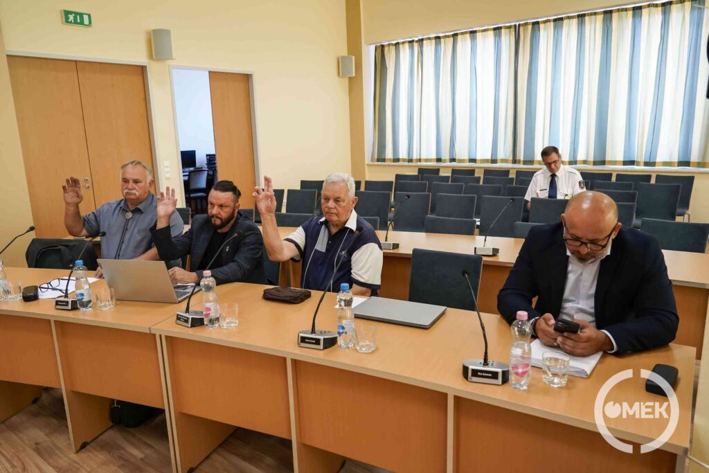 A tagok szavaznak az Ügyrendi és Rendészeti Bizottság ülésén.
