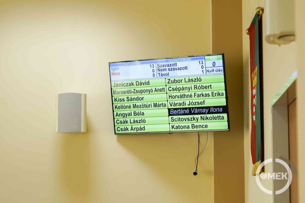 Egyhangú igen a táblán.