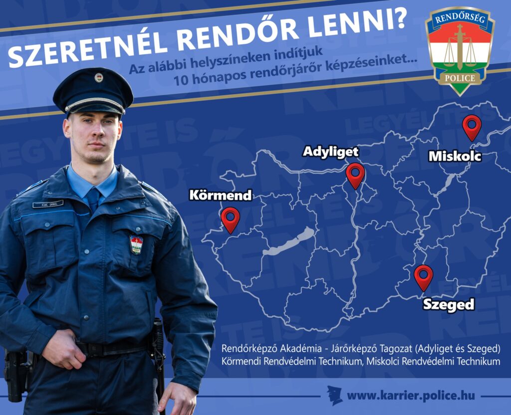 A képzés helyszinei.