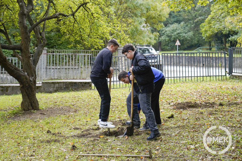 Gödröt ásnak a diákok.