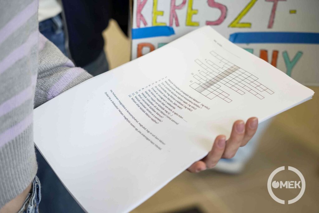 Keresztrejtvényt is kitölthettek a diákok az ünneppel kapcsolatosan.