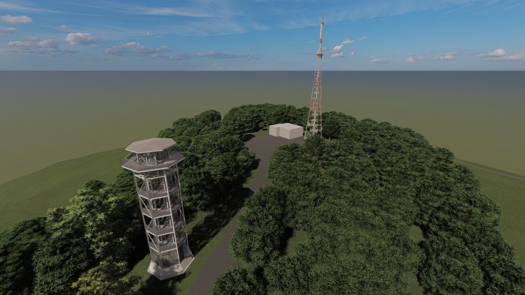 Felülnézetből jól látszik, hogy mennyivel a lombkoronaszint felett lesz a szemmagasság.