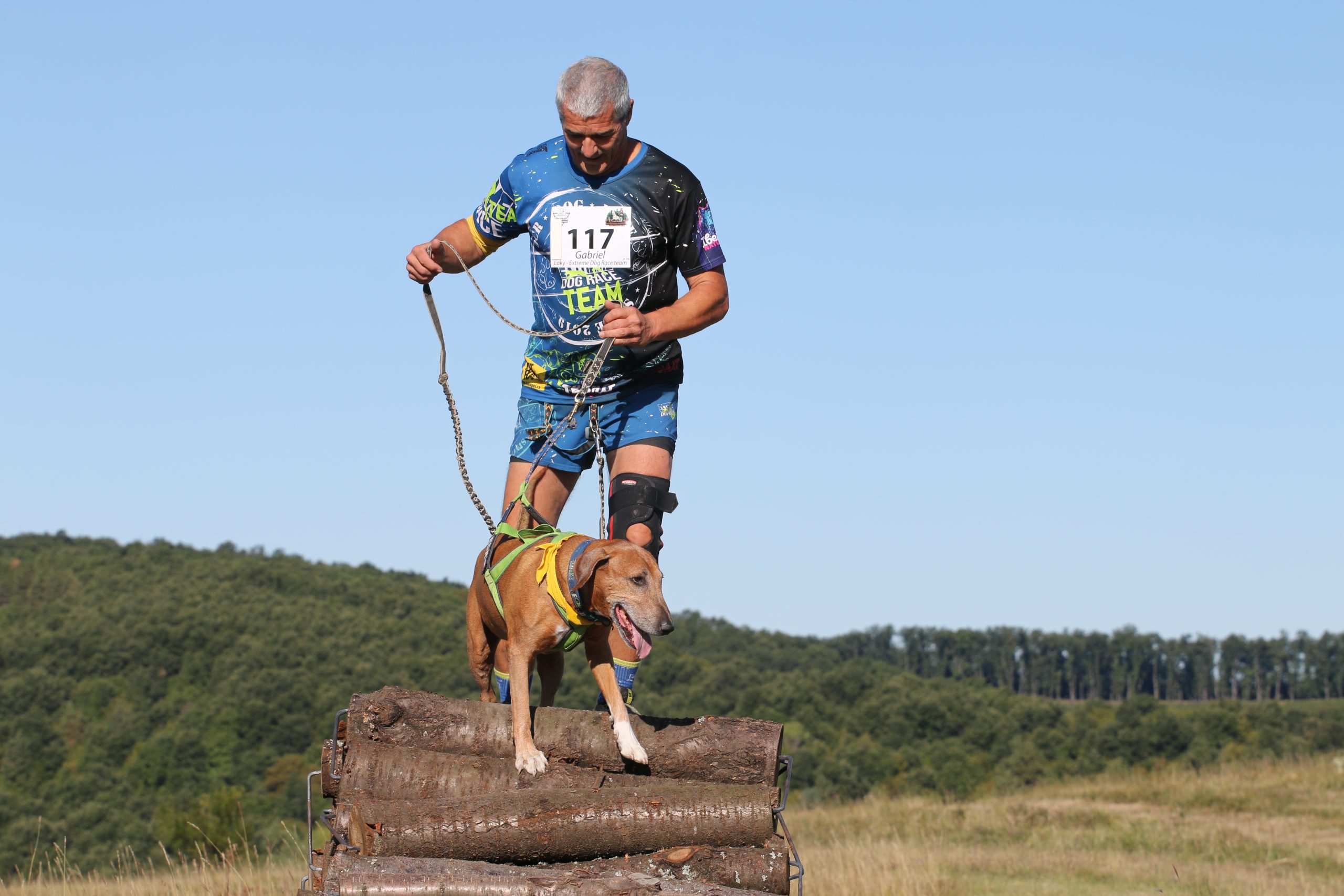 Együtt teljesíti az akadályt kedvencével a versenyző.