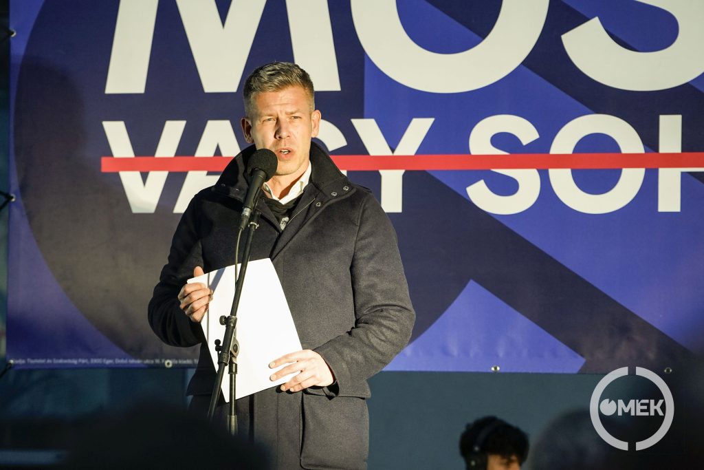 Kampányrendezvényt tartott Magyar Péter, a Tisza Párt miniszterelnök-jelöltje.