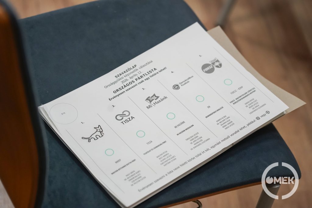 A pártlistás szavazólap.