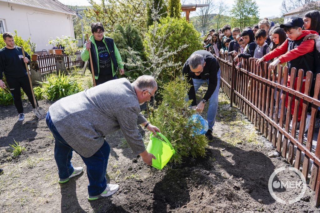 Ezt is együttes erővel helyezték el a gödörbe.