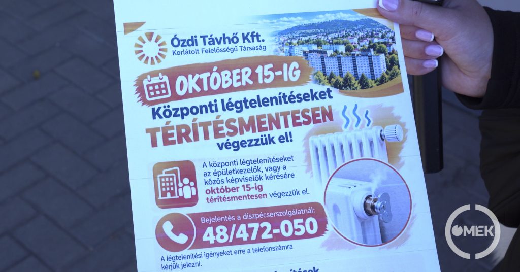 Az Ózdi Távhő tájékoztatója.