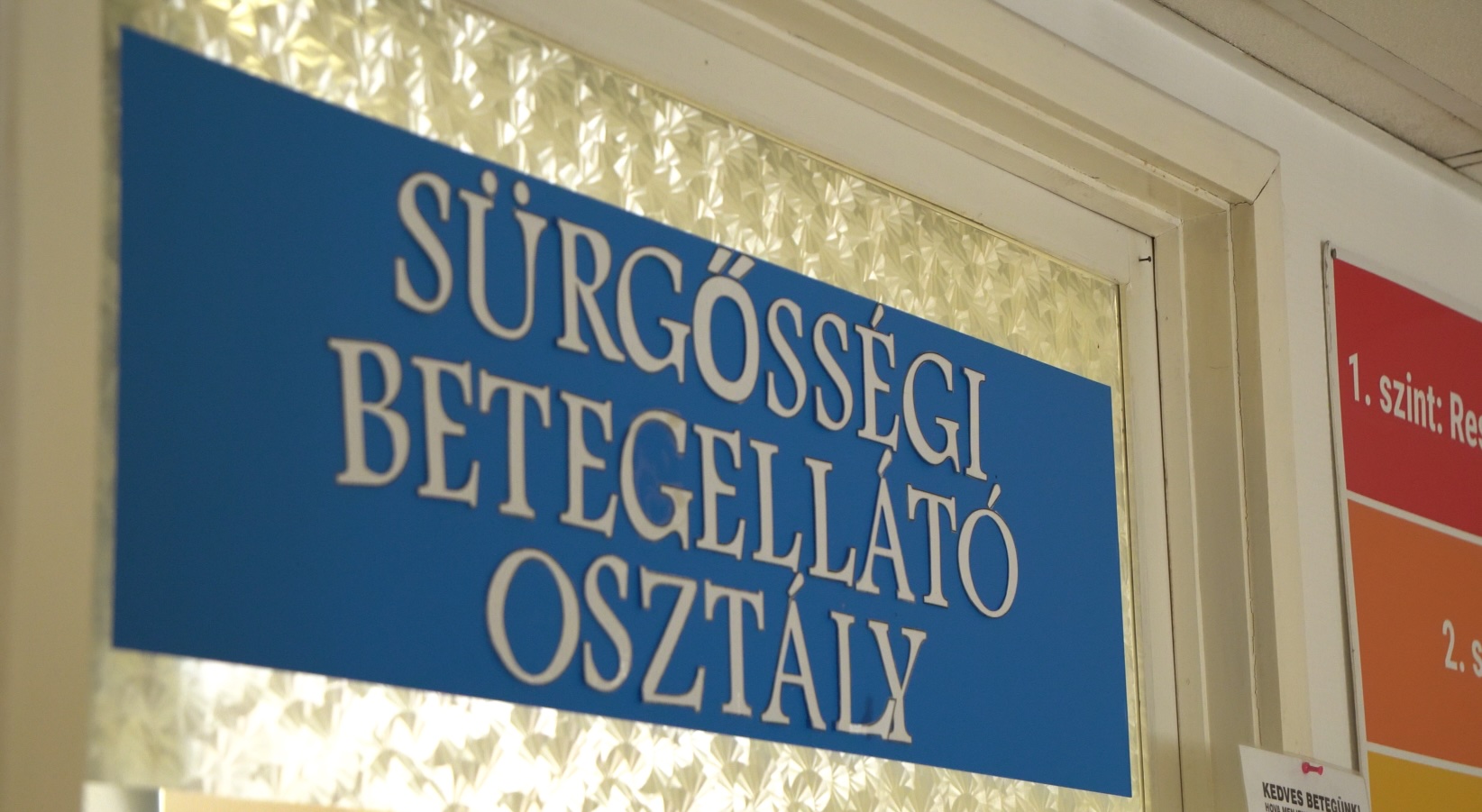 Sürgősségi Betegellátó Osztály az ózdi kórházban.